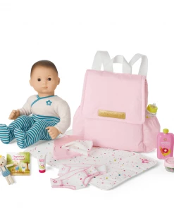 American Girl Bitty Baby® Doll #2 In Soft Blue + Bear, Book & Diaper Bag