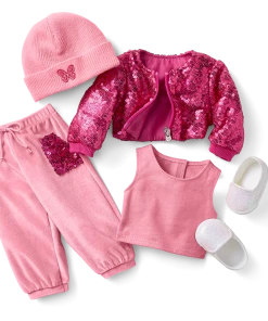 American Girl Makena’s™ Pink Puffer & Joggers Outfit For 18-inch Dolls Ages 8+