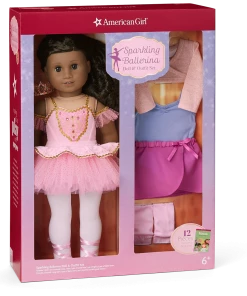 American Girl Ages 6+ Sparkling Ballerina Doll & Outfit Set: Curly Black-Brown Hair, Brown Eyes