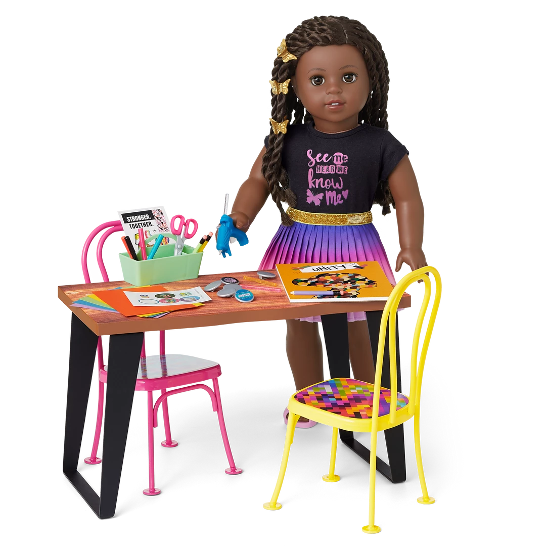 American Girl The Community Center Table & Chairs Set 5 American Girl The Community Center Table & Chairs Set