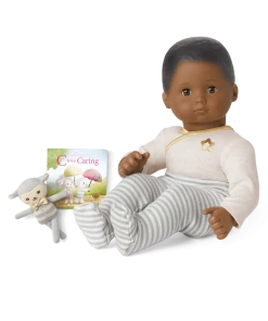 American Girl Ages 18m+ Bitty Baby® Doll #1 In Cloud Gray + Lamb Friend & Board Book