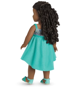 American Girl Snow Pretty Top For Girls & Silver Sparkle Skirt Outfit For Girls Ages 6+