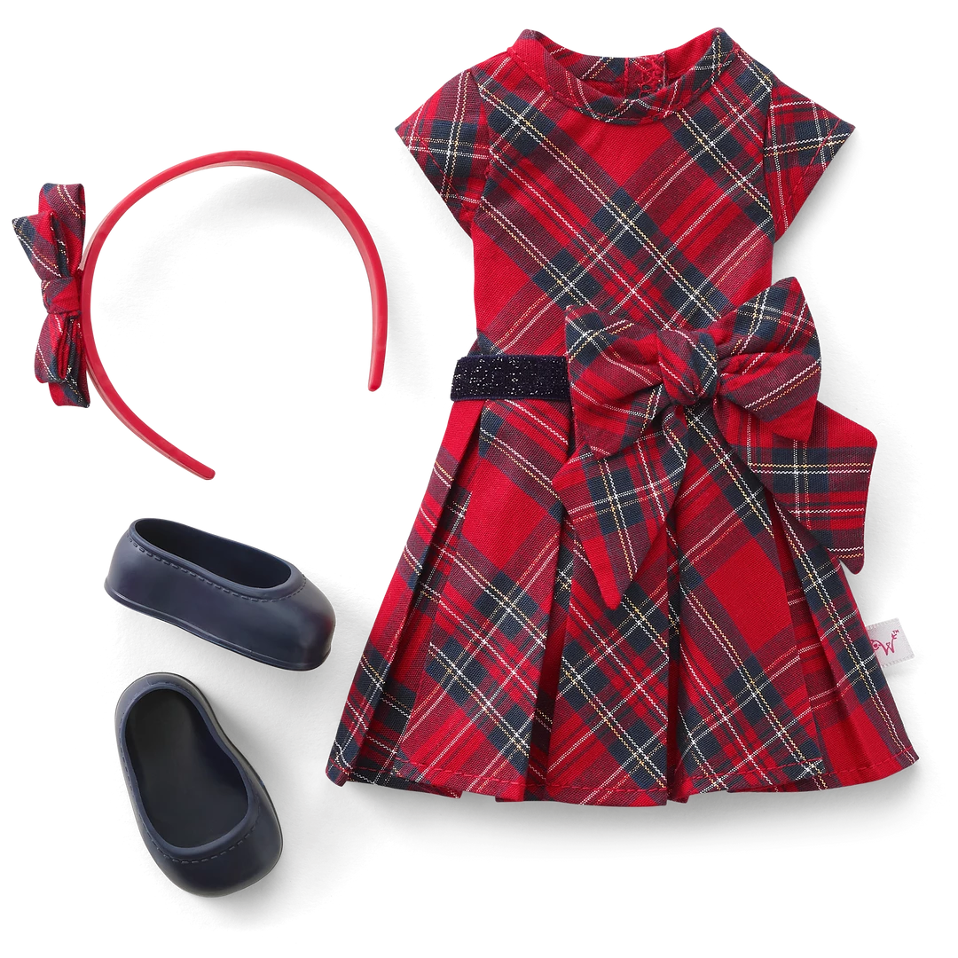 American Girl Ages 4+ Pretty Plaid Christmas Dress For WellieWishers™ Dolls 5 American Girl Ages 4+ Pretty Plaid Christmas Dress For WellieWishers™ Dolls