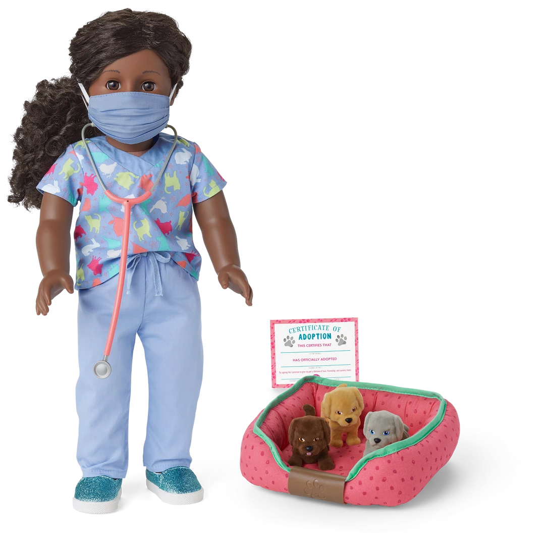 American Girl Ages 6+ Checkup Outfit & Puppies Set 3 American Girl Ages 6+ Checkup Outfit & Puppies Set