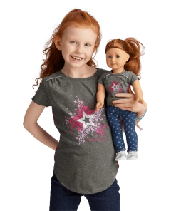 American Girl Star Bright Tee For Girls & 18-inch Dolls