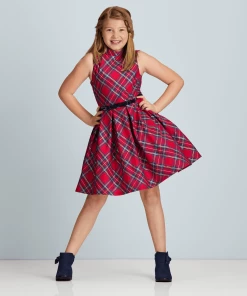 American Girl Pretty Plaid Christmas Dress For Girls Ages 6+