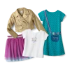 American Girl Ages 6+ Heart Print Dress & Gold Moto Jacket Outfit For Girls