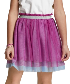 American Girl Colorful Ruffles Tiered Skirt For Girls