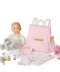 American Girl Bitty Baby® Doll #6 In Cloud Gray + Lamb, Book & Diaper Bag All Dolls
