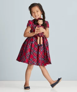 American Girl Pretty Plaid Christmas Dress For Little Girls & WellieWishers™ Dolls