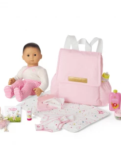 American Girl All Dolls Bitty Baby® Doll #4 In Pretty Pink + Bunny, Book & Diaper Bag