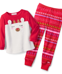 American Girl Reindeer PJ Top & Pants For Little Girls Girl Pajamas 12 American Girl Reindeer PJ Top & Pants For Little Girls Girl Pajamas
