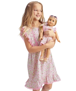 Ages 6+ American Girl® X LoveShackFancy Floral Flutter Outfit Bundle For Girls & 18-inch Dolls
