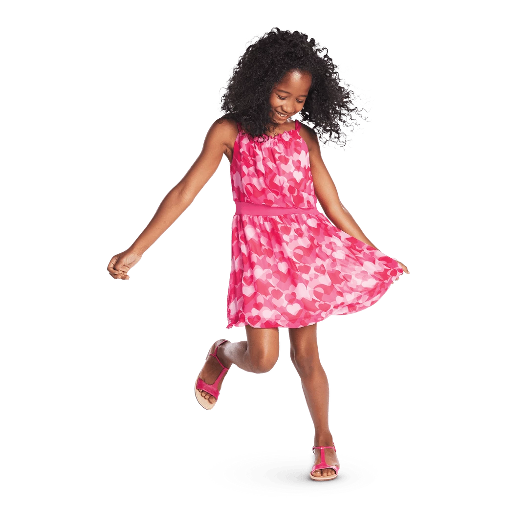 American Girl Red Hearts Ruffle Dress For Girls 4 American Girl Red Hearts Ruffle Dress For Girls