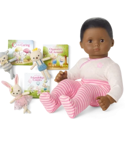 American Girl Bitty Baby® Doll #1 In Pretty Pink + Plush Friends & Board Books