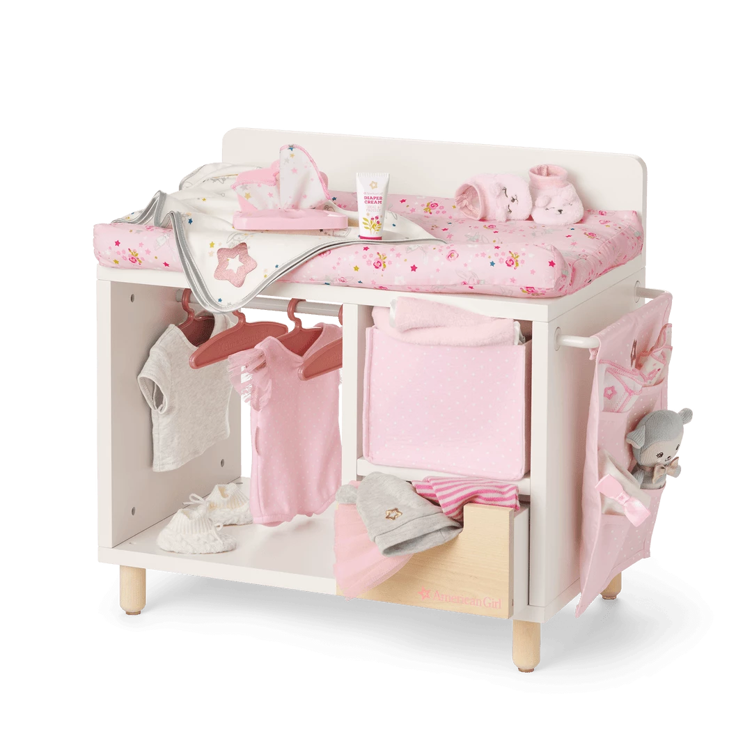 American Girl Best Sellers Dots & Blooms Changing Table With Storage 4 American Girl Best Sellers Dots & Blooms Changing Table With Storage