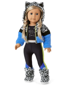 American Girl Ages 6+ Snow Leopard Hoodie For 18-inch Dolls