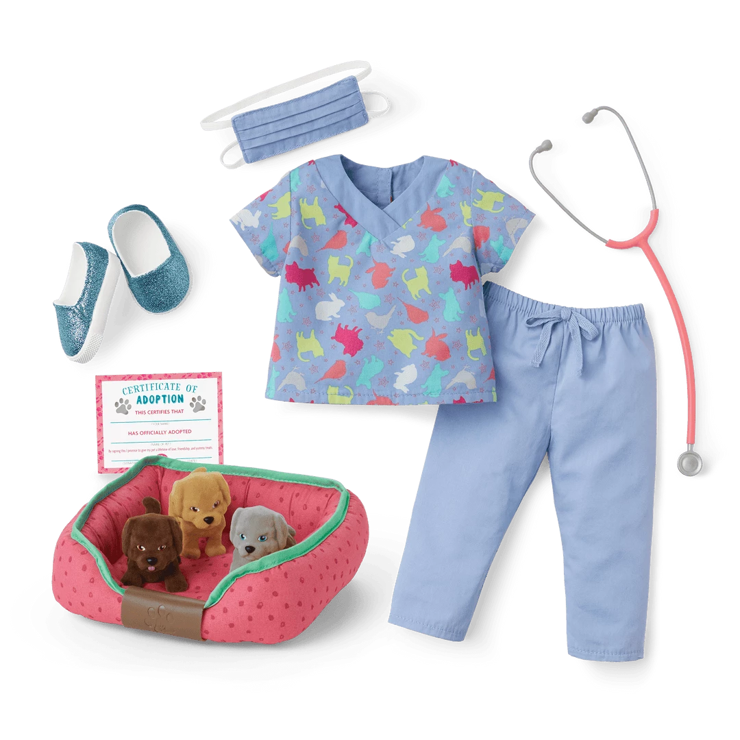 American Girl Ages 6+ Checkup Outfit & Puppies Set 4 American Girl Ages 6+ Checkup Outfit & Puppies Set