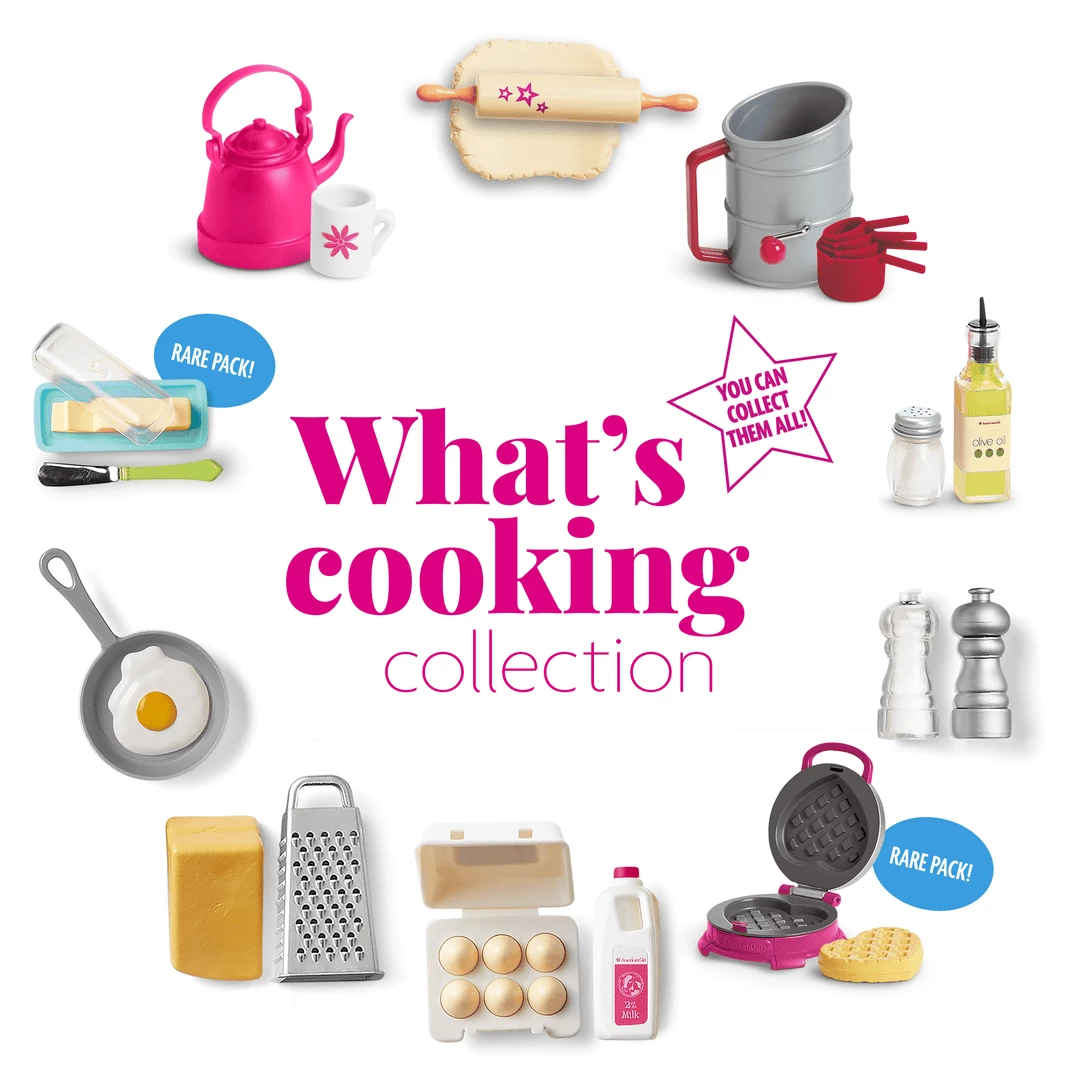 American Girl® Mini Mystery Packs: What's Cooking Collection Ages 6+ 4 American Girl® Mini Mystery Packs: What's Cooking Collection Ages 6+