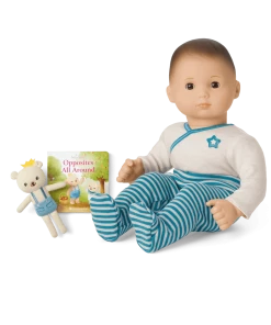 American Girl Ages 18m+ Bitty Baby® Doll #2 In Soft Blue + Bear Friend & Board Book