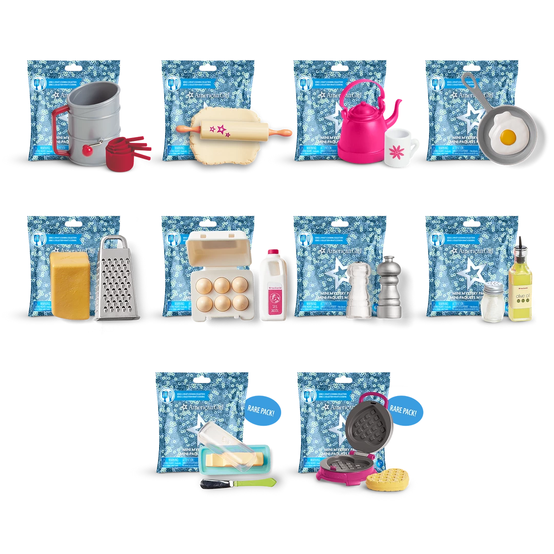 American Girl® Mini Mystery Packs: What's Cooking Collection Ages 6+ 5 American Girl® Mini Mystery Packs: What's Cooking Collection Ages 6+