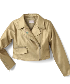 American Girl Gold Moto Jacket For Girls 7 American Girl Gold Moto Jacket For Girls