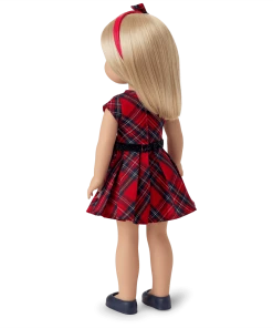 American Girl Pretty Plaid Christmas Dress For Little Girls & WellieWishers™ Dolls 14 American Girl Pretty Plaid Christmas Dress For Little Girls & WellieWishers™ Dolls
