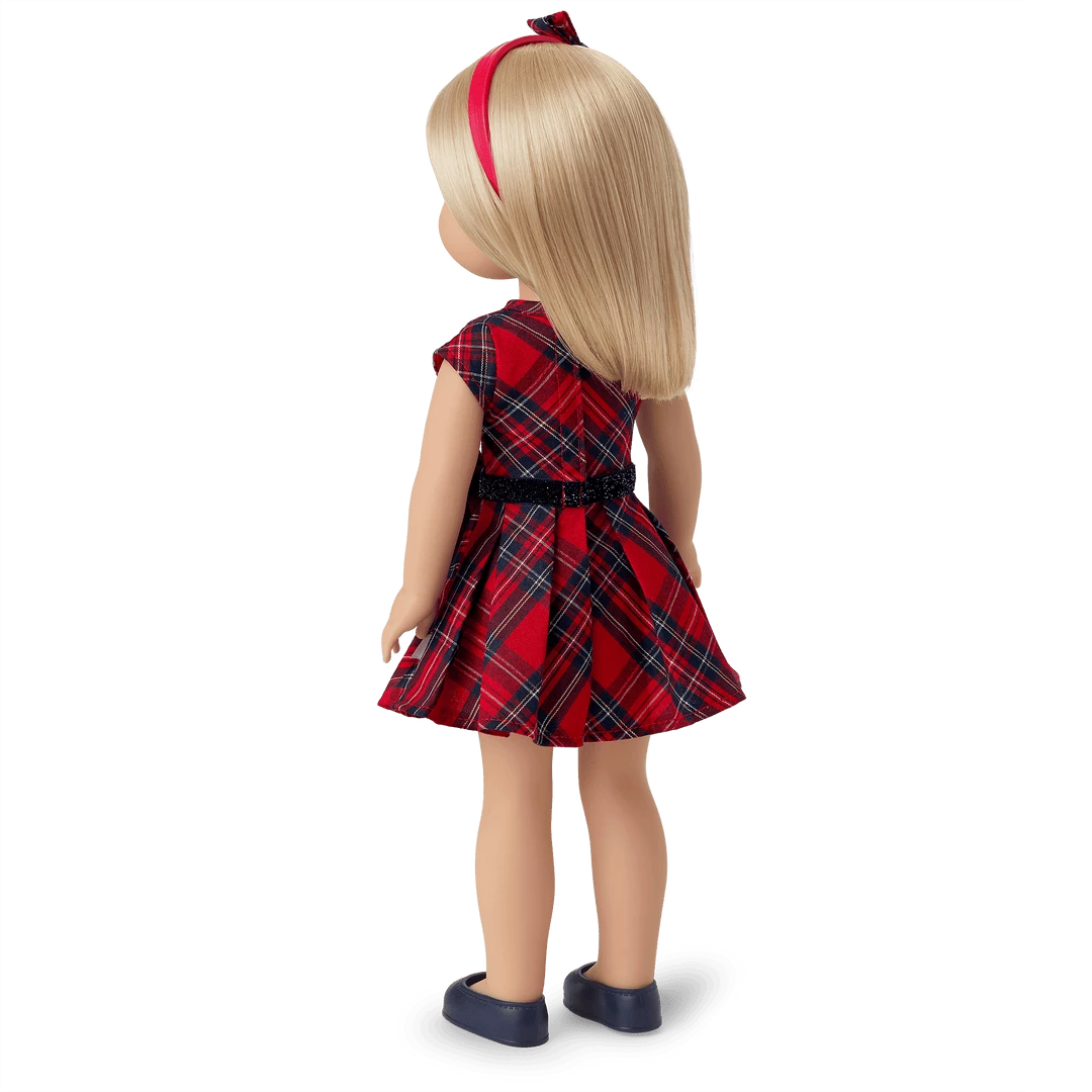 American Girl Pretty Plaid Christmas Dress For Little Girls & WellieWishers™ Dolls 7 American Girl Pretty Plaid Christmas Dress For Little Girls & WellieWishers™ Dolls