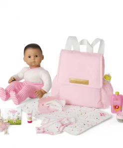 American Girl All Dolls Bitty Baby® Doll #5 In Pretty Pink + Bunny, Book & Diaper Bag