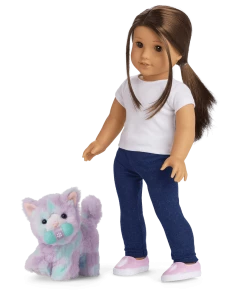 American Girl Ages 6+ Purrpley Pink Kitty Cat For 18-inch Dolls & Fancy Pet Fashion Accessories