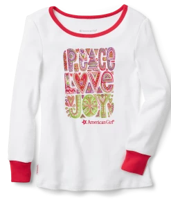 American Girl Peace, Love & Joy PJ Top For Girls 7 American Girl Peace, Love & Joy PJ Top For Girls
