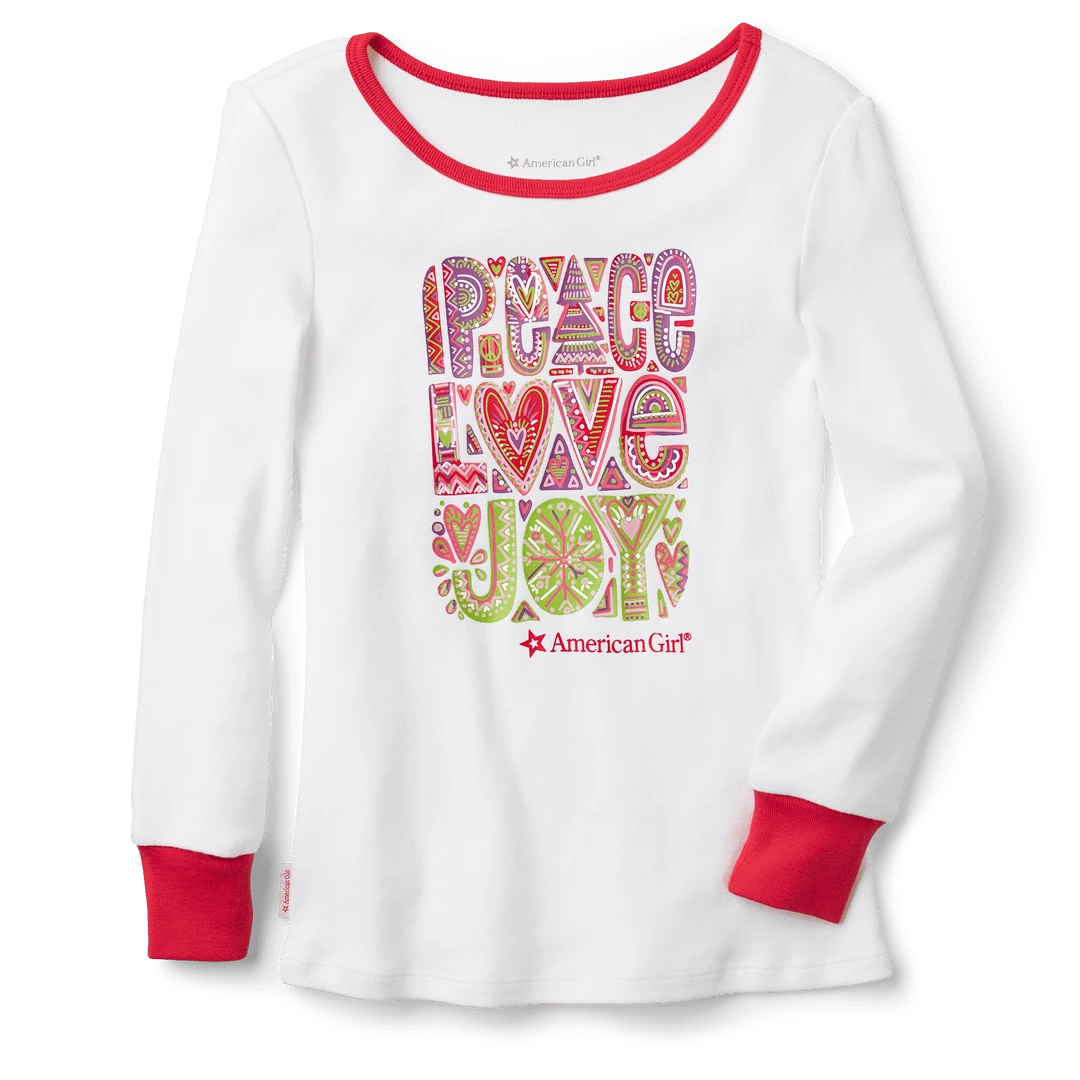 American Girl Peace, Love & Joy PJ Top For Girls 5 American Girl Peace, Love & Joy PJ Top For Girls