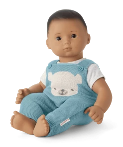 American Girl Ages 18m+ Blue Bear Overalls Set For Bitty Baby® Dolls