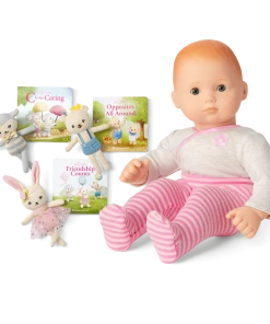 American Girl Bitty Baby® Doll #6 In Pretty Pink + Plush Friends & Board Books