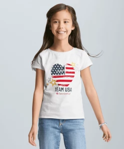 American Girl Team USA T-Shirt For Girls & 18-inch Dolls 10 American Girl Team USA T-Shirt For Girls & 18-inch Dolls