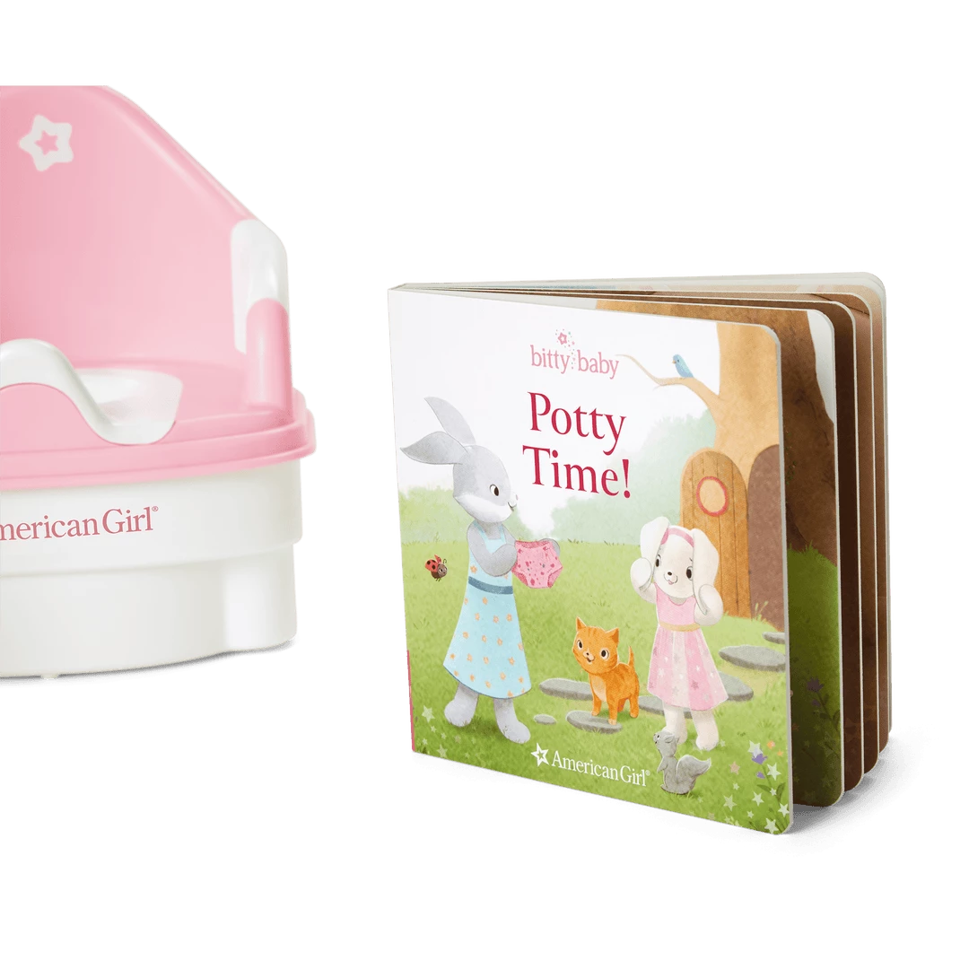 American Girl Bitty's™ Let's Go Potty Set Ages 18m+ 6 American Girl Bitty's™ Let's Go Potty Set Ages 18m+