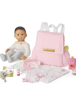 American Girl Bitty Baby® Doll #4 In Cloud Gray + Lamb, Book & Diaper Bag All Dolls