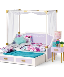 American Girl Sleepover Shop Room For Two Trundle Bed & Nightstand