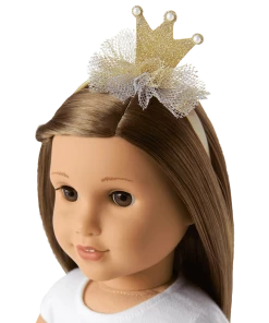 American Girl Gold Glitter Crown Headband For 18-inch Dolls