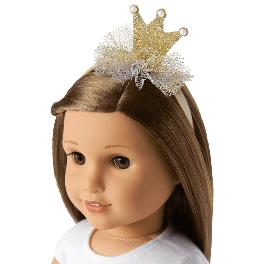 American Girl Gold Glitter Crown Headband For 18-inch Dolls 3 American Girl Gold Glitter Crown Headband For 18-inch Dolls