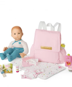 American Girl All Dolls Bitty Baby® Doll #6 In Soft Blue + Bear, Book & Diaper