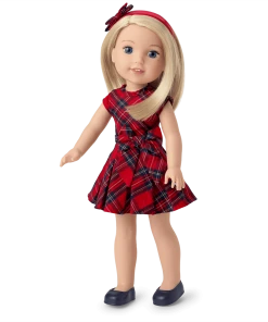 American Girl Pretty Plaid Christmas Dress For Little Girls & WellieWishers™ Dolls 13 American Girl Pretty Plaid Christmas Dress For Little Girls & WellieWishers™ Dolls