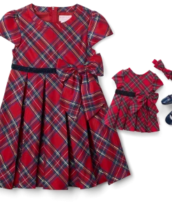 American Girl Ages 18m+ Pretty Plaid Christmas Dress For Bitty Baby® Dolls & Little Girls