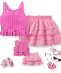 Ages 6+ American Girl® X LoveShackFancy Garden Party Rosy Ruffles Outfit Bundle For Girls & 18-inch Dolls