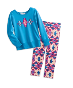 American Girl Ages 8+ Blue Patterned Pajamas For Girls