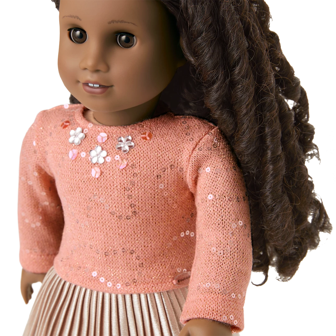 American Girl Ages 6+ Frosty Frills™ Sparkle Sweater For 18-inch Dolls 6 American Girl Ages 6+ Frosty Frills™ Sparkle Sweater For 18-inch Dolls