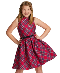American Girl Pretty Plaid Christmas Dress For Girls Ages 6+