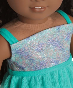 American Girl Snow Pretty Top For Girls & Silver Sparkle Skirt Outfit For Girls Ages 6+