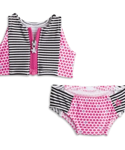 American Girl Stripes & Dots Swimsuit For 18-inch Dolls Ages 8+