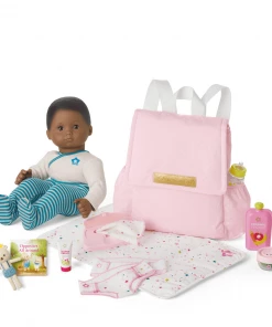 American Girl Bitty Baby® Doll #1 In Soft Blue + Bear, Book & Diaper Bag